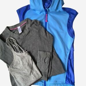 Ivivva Girls Activewear 3/$30- Purple-Sz-12 Hooded Vest- Sz 10- Tech & Tank Top